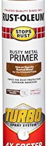 Rust-Oleum 353346 Stops Rust Turbo Rusty Metal Primer Spray, 24 oz, Flat Red, 1 Count (Pack of 1)