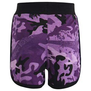 Kids Girls Short 100% Cotton Gym Sports Camouflage Purple Summer Hot Pant Shorts