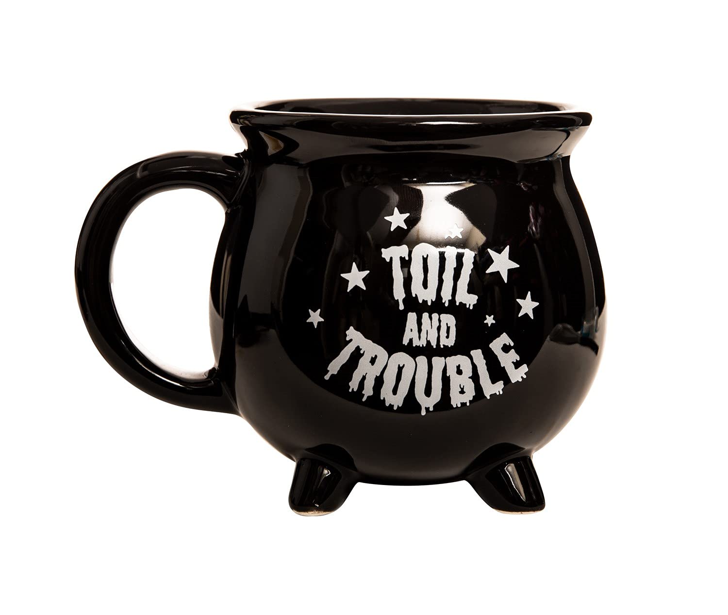 Double Double Toil and Trouble Cauldron Ceramic Coffee Mugs - 2 Pack - 15oz Halloween Mug
