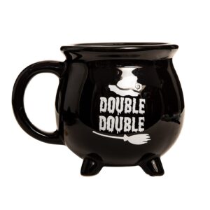 Double Double Toil and Trouble Cauldron Ceramic Coffee Mugs - 2 Pack - 15oz Halloween Mug