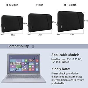 Laptop Sleeve Case 14 Inch Water-Resistant Business Computer Case Compatible with 13 Inch MacBook Air/Pro Notebook Protective Tablet Laptop Sleeve Bag for Men Women (Black, 14 Inch)
