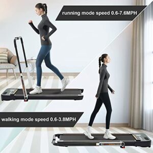 LSRZSPORT Under Desk Treadmill, 2 in 1 Folding Treadmills for Home Portable Compact 2.5HP Walking Pad Treadmill Under Desk Running Machine with Remote Control Speaker,Easy to Fold