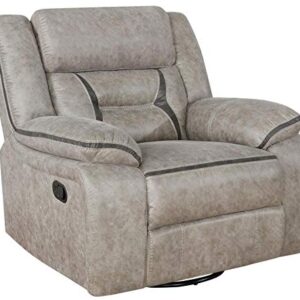 Coaster Home Furnishings PU Manual Motion Recliner in Taupe Finish