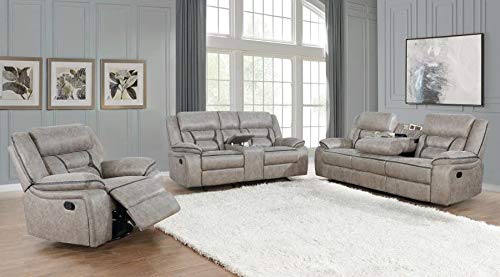 Coaster Home Furnishings PU Manual Motion Recliner in Taupe Finish