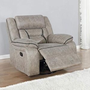 Coaster Home Furnishings PU Manual Motion Recliner in Taupe Finish