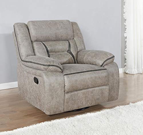 Coaster Home Furnishings PU Manual Motion Recliner in Taupe Finish