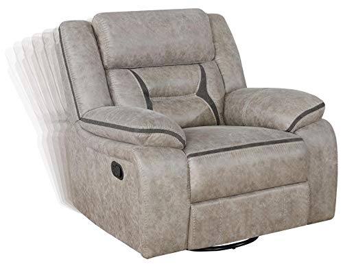 Coaster Home Furnishings PU Manual Motion Recliner in Taupe Finish