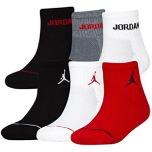 Jordan Boys 6-Pk. Ankle Cushioned Socks, Gym Red/Black, 9-11