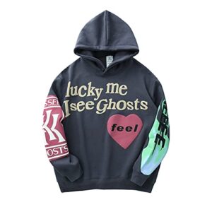 blldfz lucky me i see ghosts hoodie dark gray