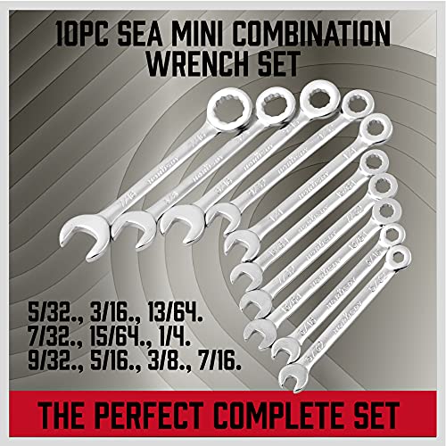 Premium Midget Wrench Set - 22-Piece Mini Combination Wrench Set, Metric & SAE Ignition Wrench Set, 4-10mm & 5/32'' to 7/16'', Li ghtweight Small Wrench Set with Carry Pouch