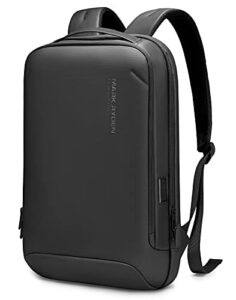 mark ryden business laptop backpack,fit 15.6 inch pc lightweight waterproof backpack for men, with scratch resistant shell and usb charging port for work, cycling