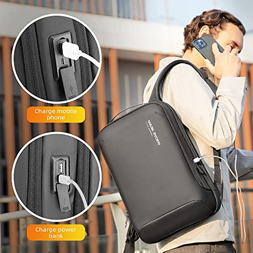 Mark Ryden Business Laptop Backpack,Fit 15.6 inch PC Lightweight Waterproof Backpack for Men, with Scratch Resistant Shell and USB Charging Port for Work, Cycling