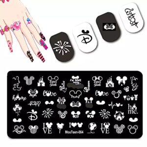 cartoon nail stamping plate reusable nail art princess nail decal kit diy manicure tools (6)