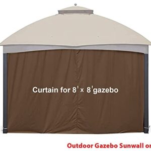 CoastShade Gazebo Replacement Curtain for 8x8 or 10x10 or 10x12 Summer Outdoor Gazebo,6.7FT Height,Only 1 Panel Sidewall,Autumn Gazebo Sidewall ，Brown