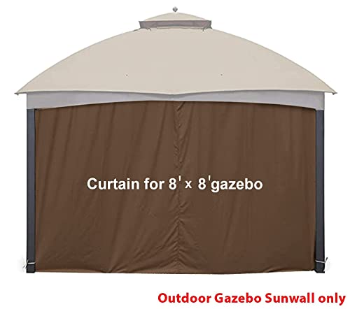 CoastShade Gazebo Replacement Curtain for 8x8 or 10x10 or 10x12 Summer Outdoor Gazebo,6.7FT Height,Only 1 Panel Sidewall,Autumn Gazebo Sidewall ，Brown