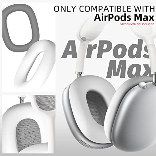 Seltureone Case Compatible for AirPods Max Earpads, Earcup Cover Protector, Silicone Earphone Protective Earpad Cover Accessories for AirPod Max Headphones Ear Pads, White