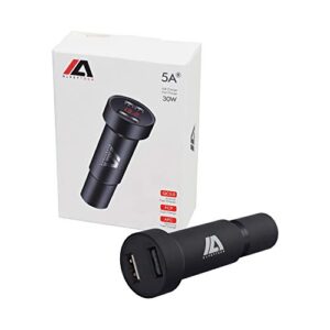 alveytech xlr dual port usb charging adapter with digital voltage meter - for power chairs, mobility scooters, electric wheelchair, e-bike, medical scooter charger adaptor accessories, fast charge