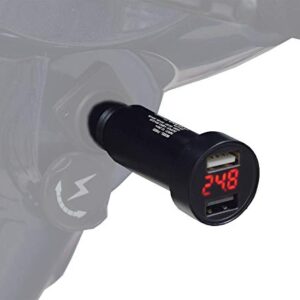 AlveyTech XLR Dual Port USB Charging Adapter with Digital Voltage Meter - for Power Chairs, Mobility Scooters, Electric Wheelchair, E-Bike, Medical Scooter Charger Adaptor Accessories, Fast Charge