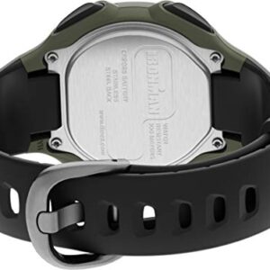 Timex Men's IRONMAN Classic 30 38mm Resin Strap Watch – Green Case Black Top Ring with Black Resin Strap