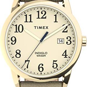 Timex Women's Easy Reader 38mm Watch – Gold-Tone Case Cream Dial with Light Gold-Tone Leather Strap