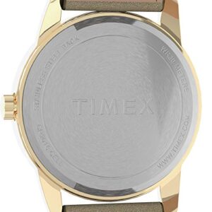 Timex Women's Easy Reader 38mm Watch – Gold-Tone Case Cream Dial with Light Gold-Tone Leather Strap