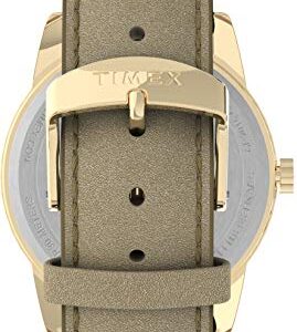 Timex Women's Easy Reader 38mm Watch – Gold-Tone Case Cream Dial with Light Gold-Tone Leather Strap