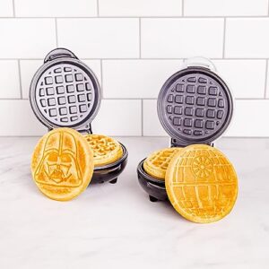 Uncanny Brands Star Wars Mini Waffle Maker Set- Darth Vader & Death Star