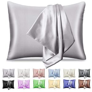 pendali silk pillowcase for hair and skin, both side silk pillow case soft and smooth,beauty sleep, bed pillow covers with hidden zipper, silk satin pillowcase, standard size, pack of 1 piece