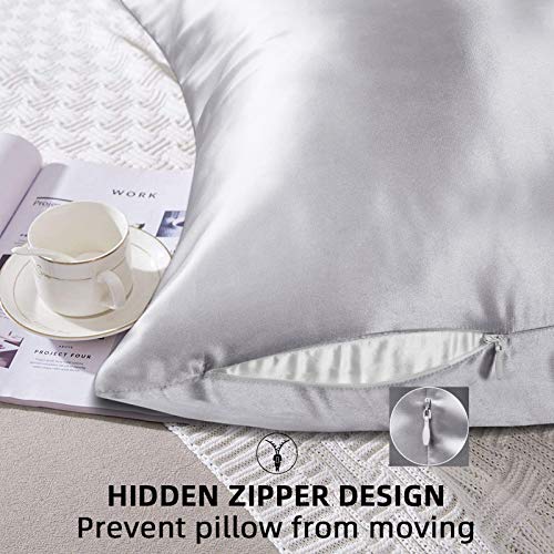 pendali Silk Pillowcase for Hair and Skin, Both Side Silk Pillow Case Soft and Smooth,Beauty Sleep, Bed Pillow Covers with Hidden Zipper, Silk Satin Pillowcase, Standard Size, Pack of 1 Piece