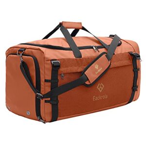 eackrola large sports gym bag, travel duffel bag with wet pocket & shoes compartment for men women, 65l, lightweight