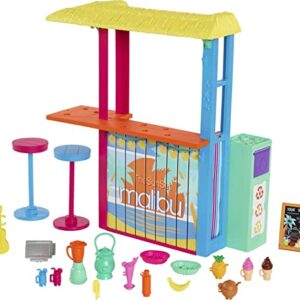 Barbie Loves The Ocean Beach Shack Playset with 18+ Accessories, Made from Recycled Plastics, Gift for 3 to 7 Year Olds