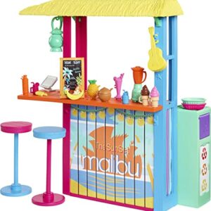 Barbie Loves The Ocean Beach Shack Playset with 18+ Accessories, Made from Recycled Plastics, Gift for 3 to 7 Year Olds