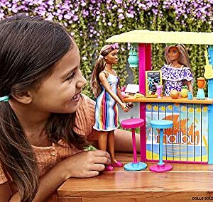 Barbie Loves The Ocean Beach Shack Playset with 18+ Accessories, Made from Recycled Plastics, Gift for 3 to 7 Year Olds