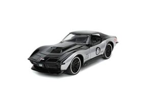 jada toys bigtime muscle 1:24 1969 chevy corvette stingray die-cast black, toys for kids and adults