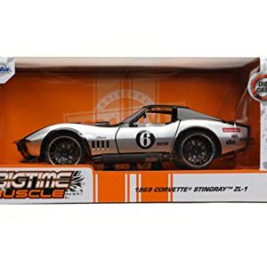 Jada Toys Bigtime Muscle 1:24 1969 Chevy Corvette Stingray Die-cast Black, Toys for Kids and Adults