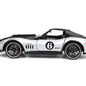 Jada Toys Bigtime Muscle 1:24 1969 Chevy Corvette Stingray Die-cast Black, Toys for Kids and Adults