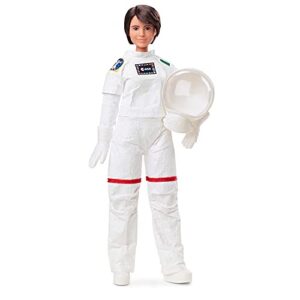 barbie signature role models esa astronaut samantha cristoforetti doll (11.5-in brunette) wearing realistic spacesuit, gift for 6 year olds and up
