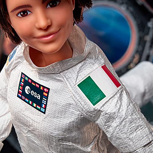 Barbie Signature Role Models ESA Astronaut Samantha Cristoforetti Doll (11.5-in Brunette) Wearing Realistic Spacesuit, Gift for 6 Year Olds and Up