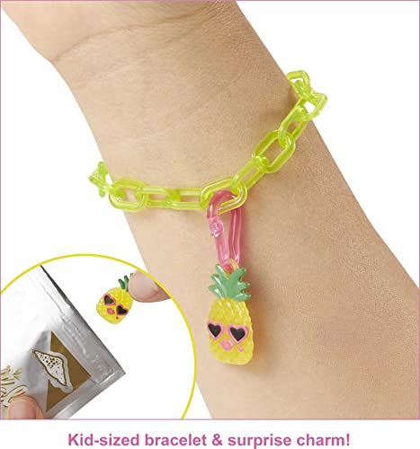 Barbie Color Reveal Foam! Doll & Pet Friend with 25 Surprises: Scented Bubble Solution, Outfits, Hair Extension, Kid Bracelet & Charm Hidden in Sand; Sunny Pineapple-Theme; for Kids 3 Years & Up