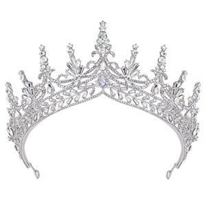 AW BRIDAL Tiaras and Crowns for Women Crystal Queen Crown Gothic Tiaras Bridal Women Crowns for Wedding Quinceanera Pageant Birthday Tiaras Princess Crown(Silver)