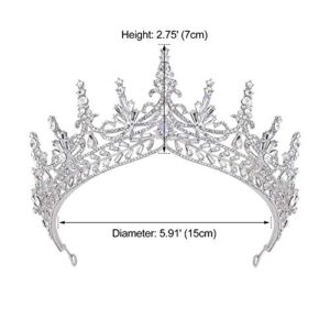 AW BRIDAL Tiaras and Crowns for Women Crystal Queen Crown Gothic Tiaras Bridal Women Crowns for Wedding Quinceanera Pageant Birthday Tiaras Princess Crown(Silver)