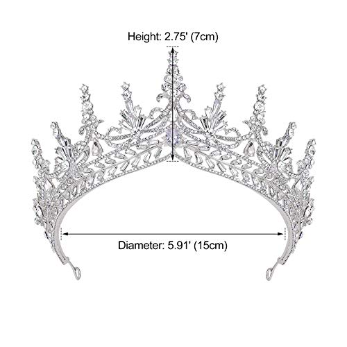 AW BRIDAL Tiaras and Crowns for Women Crystal Queen Crown Gothic Tiaras Bridal Women Crowns for Wedding Quinceanera Pageant Birthday Tiaras Princess Crown(Silver)