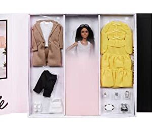 Barbie Signature @BarbieStyle Fully Poseable Fashion Doll (12-in Brunette with Braids) with 2 Tops, Shorts, Skirt, Coat, 2 Pairs of Shoes & Accessories, Gift for Collector