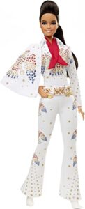 barbie signature elvis presley barbie doll (12-in) with pompadour hairstyle, wearing “american eagle” jumpsuit, gift for collectors