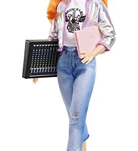 Barbie Career of The Year Music Producer Doll (12-in), Colorful Orange Hair, Trendy Tee, Jacket & Jeans Plus Sound Mixing Board, Computer & Headphone Accessories, Great Toy Gift