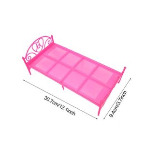 Fockety Safe Interesting Delicate Mini Dollhouse Bed, Dolls House Bed, Bedroom Furniture for Children Great Gift Girls Kids