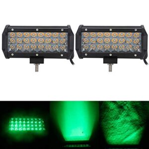 Green Led Off-road Light Bar Pod 36W 7-inch Spot Driving Work Pods Waterproof Fog Lamps for Van Pick-up Truck Car ATV UTV SUV Truck Tractor Boat Fishing Hunting g Deck Trailer Navigation 12V 24V 2pcs