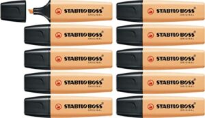 highlighter - stabilo boss original pastel - pack of 10 - pale orange