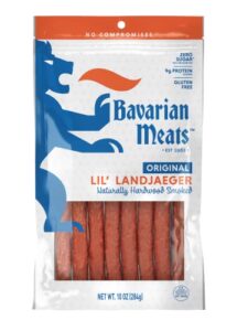bavarian meats lil' landjaeger german style smoked sausage snack sticks, 10 ounce