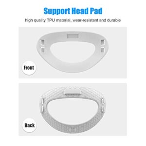 AMVR Head Strap Attachment for Oculus Quest 2, Soft TPU Elite Strap Back Pad VR Accessories Compatible with Meta Quest 2, Reduce Head Pressure to Enhance Comfort and Game Experience（Gray, No Strap）